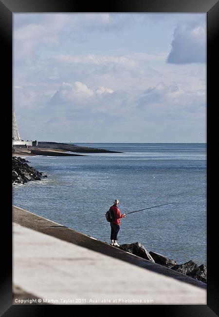 Fishing In Red Framed Print by Martyn Taylor