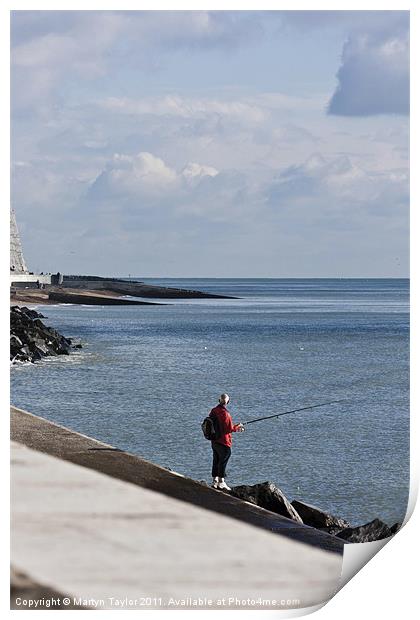 Fishing In Red Print by Martyn Taylor