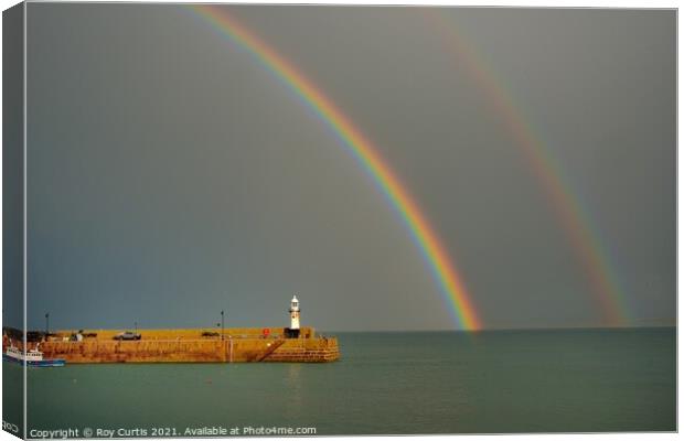 St. Ives Rainbow. Canvas Print by Roy Curtis