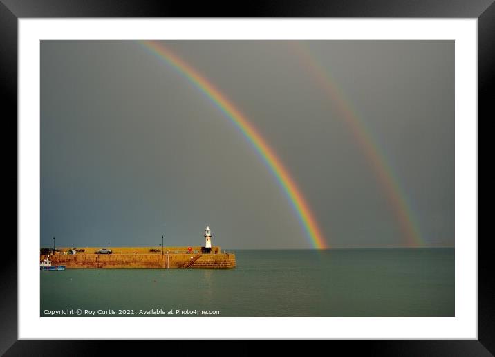 St. Ives Rainbow. Framed Mounted Print by Roy Curtis