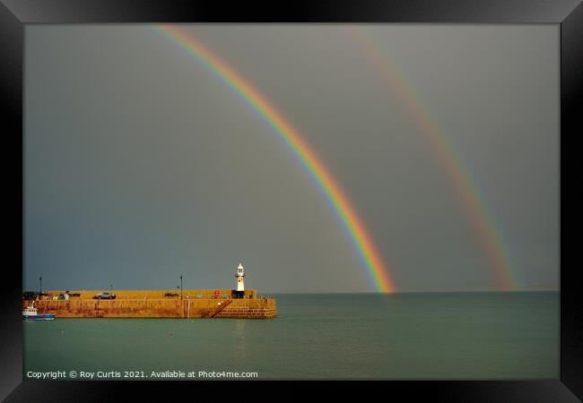 St. Ives Rainbow. Framed Print by Roy Curtis