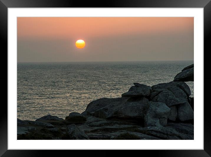 Sunrise off Peninnis Headland St Marys Scillies Framed Mounted Print by Nick Jenkins