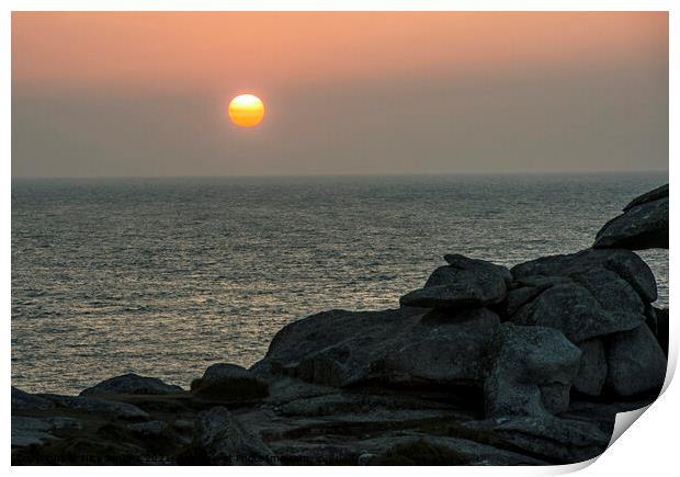 Sunrise off Peninnis Headland St Marys Scillies Print by Nick Jenkins