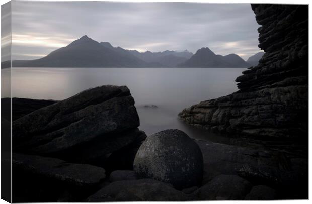 Elgol & The Blackened Cuillin.. Canvas Print by Robert McCristall