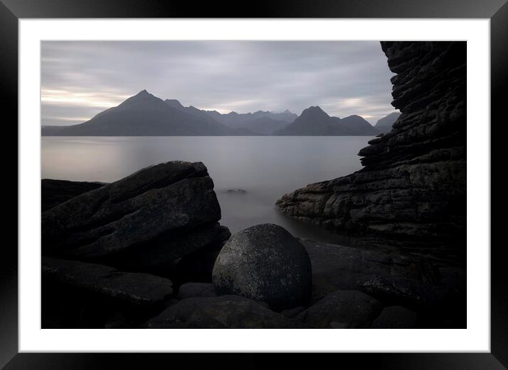Elgol & The Blackened Cuillin.. Framed Mounted Print by Robert McCristall