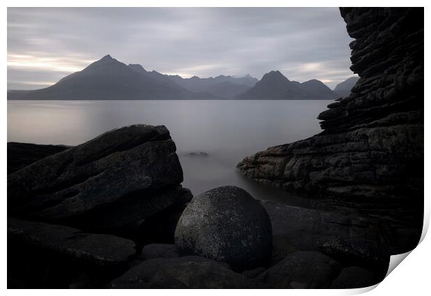 Elgol & The Blackened Cuillin.. Print by Robert McCristall