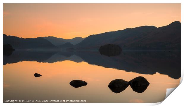 Sunset over Derwent water in the lake district 650 Print by PHILIP CHALK