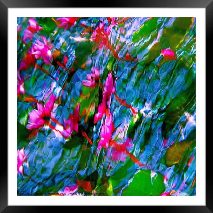 Abstract pink Flowers Framed Mounted Print by Stephanie Moore