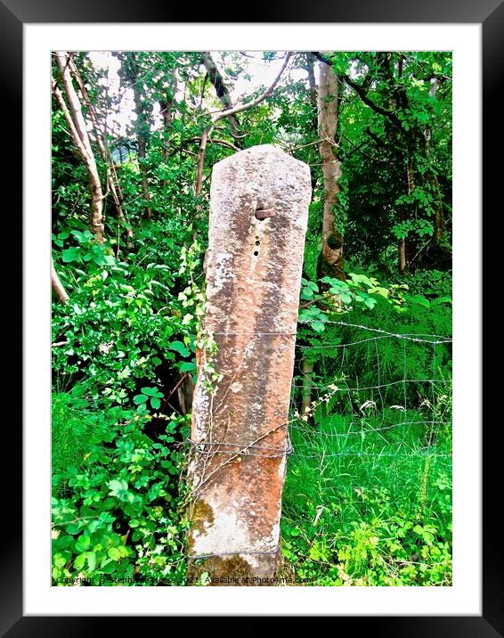 Old stone gatepost Framed Mounted Print by Stephanie Moore