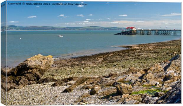 Swansea Bay seen from Mumbles Beach  Canvas Print by Nick Jenkins