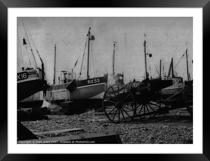 The Hastings Fleet in the 1970's Framed Mounted Print by Mark Ward