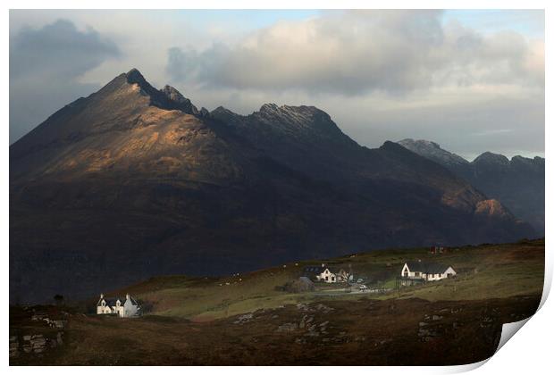 Black Cuillins high over Elgol Print by Robert McCristall