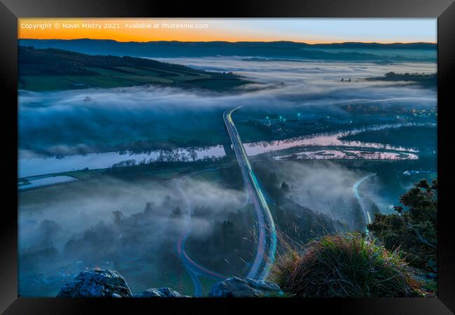 Mist over the River Tay, Perth Framed Print by Navin Mistry