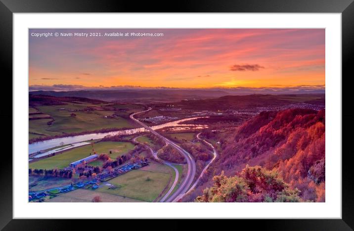 An Autumn Sunset from Kinnoull Hill Framed Mounted Print by Navin Mistry