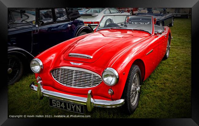 Red Austin Healey 3000 sports car Framed Print by Kevin Hellon