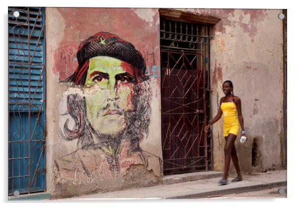 Che Guevara Acrylic by peter schickert