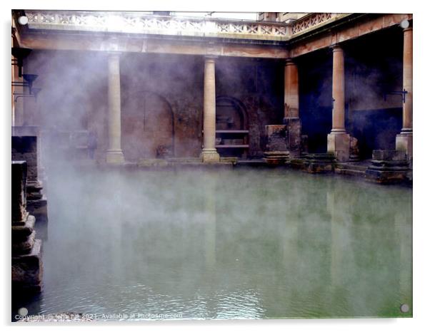 Roman Baths, Bath, Somerset. Acrylic by john hill