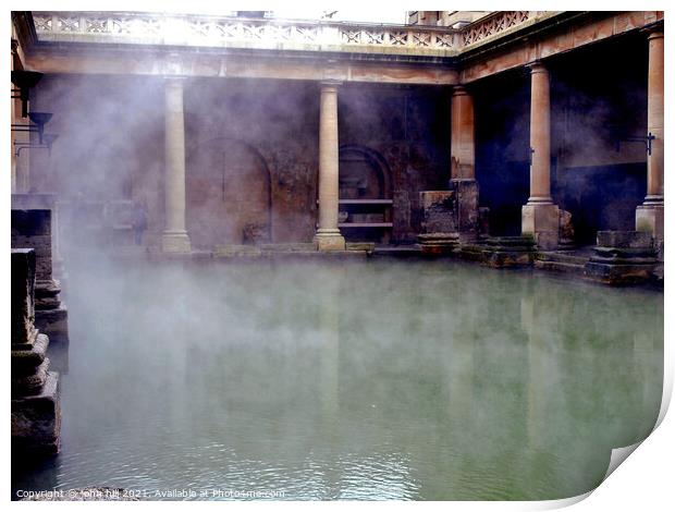 Roman Baths, Bath, Somerset. Print by john hill