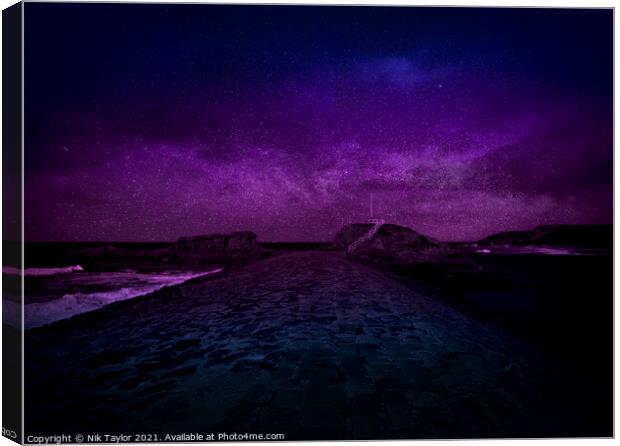 Bude Breakwater Canvas Print by Nik Taylor