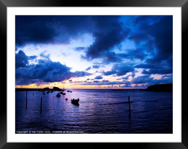 Bude Harbour at sunset Framed Mounted Print by Nik Taylor