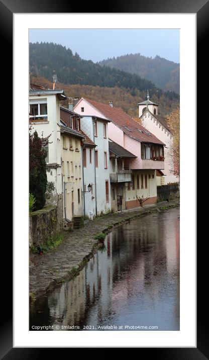 Thann Riverside Reflections, France Framed Mounted Print by Imladris 