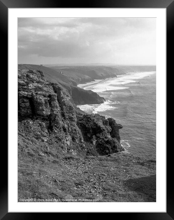 St Agnes Head coastline Framed Mounted Print by Chris Rose