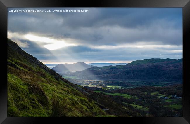 View from Cnicht in Snowdonia Framed Print by Pearl Bucknall