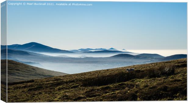 Snowdonia Hills Cloud Inversion Wales Canvas Print by Pearl Bucknall