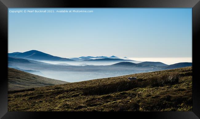 Snowdonia Hills Cloud Inversion Wales Framed Print by Pearl Bucknall