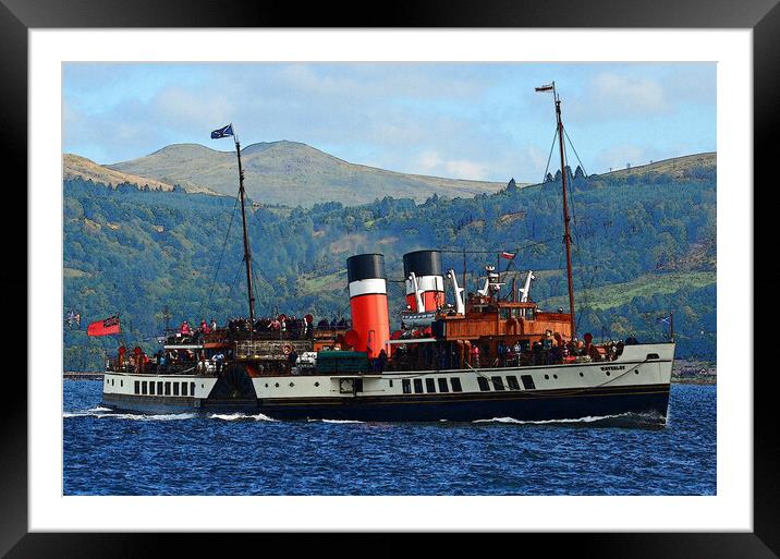 PS Waverley "Doon the Watter" (painting effect) Framed Mounted Print by Allan Durward Photography