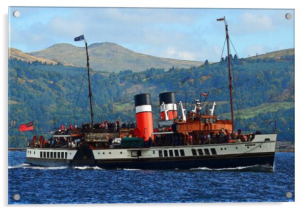 PS Waverley "Doon the Watter" (painting effect) Acrylic by Allan Durward Photography