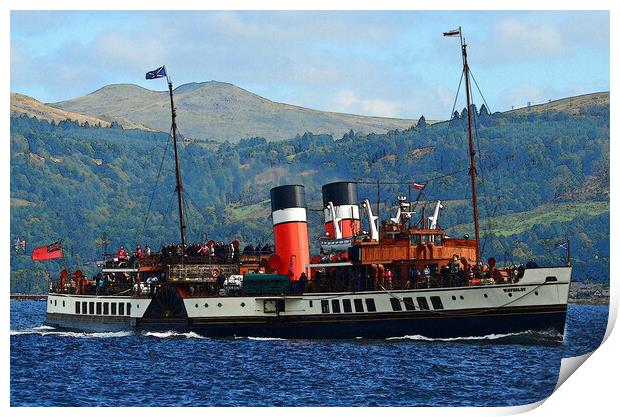 PS Waverley "Doon the Watter" (painting effect) Print by Allan Durward Photography