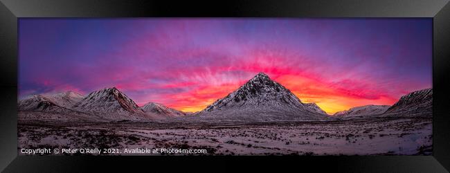 Glen Coe Sunset Framed Print by Peter O'Reilly