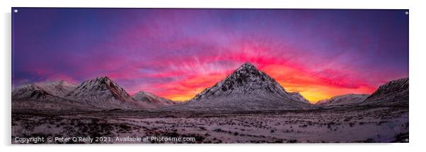 Glen Coe Sunset Acrylic by Peter O'Reilly