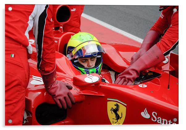 Felipe Massa - Catalunya - Spain 2011 Acrylic by SEAN RAMSELL