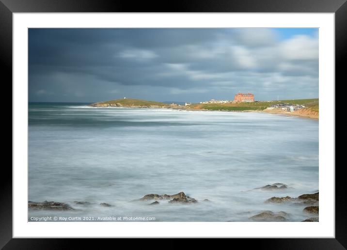 Windy Day at Fistral Framed Mounted Print by Roy Curtis
