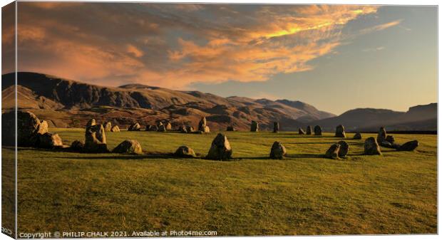 Castle rigg stone circle in the lake district 651 Canvas Print by PHILIP CHALK