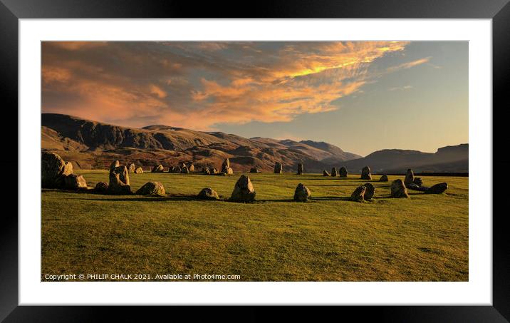 Castle rigg stone circle in the lake district 651 Framed Mounted Print by PHILIP CHALK