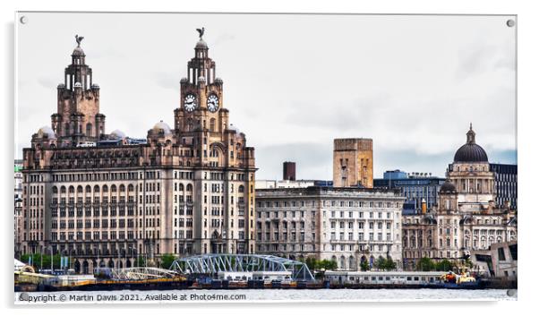 The Three Graces - Pier Head, Liverpool Acrylic by Martin Davis