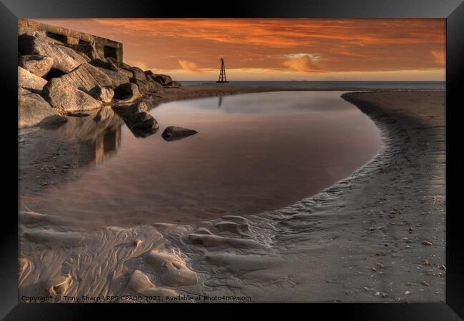 RYE HARBOUR ENTRANCE AT LOW TIDE Framed Print by Tony Sharp LRPS CPAGB