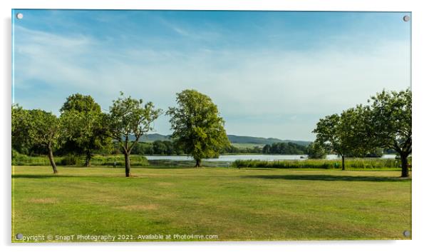 Lochside Park and Carlingwark Loch at Castle douglas on a summers day, Scotland Acrylic by SnapT Photography
