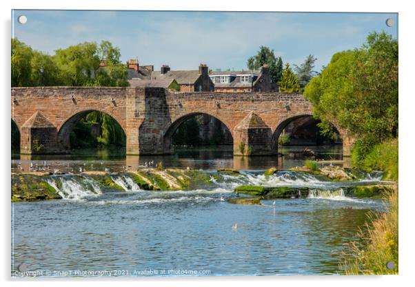 The Devorgilla Bridge, Cauld and River Nith in the centre of Dumfries Acrylic by SnapT Photography