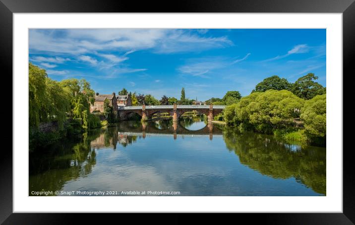 Blue summer sky reflecting on the River Nith in Dumfries Framed Mounted Print by SnapT Photography