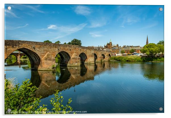 The Medieval Devorgilla Bridge, reflecting on the River Nith Acrylic by SnapT Photography