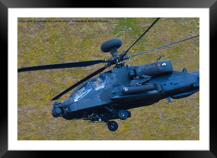 Apache Helicopter  Framed Mounted Print by Derrick Fox Lomax