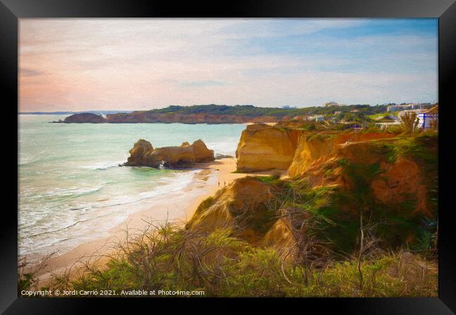 Beaches and cliffs of Praia Rocha, Algarve - 1 - Picturesque Edi Framed Print by Jordi Carrio
