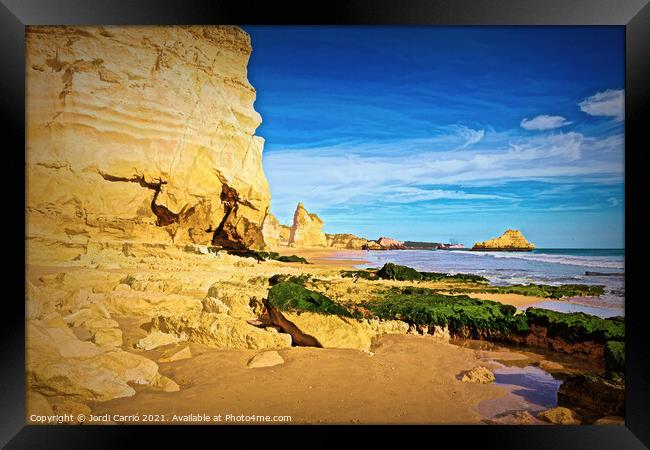 Beaches and cliffs of Praia Rocha, Algarve - 3 - Picturesque Edi Framed Print by Jordi Carrio