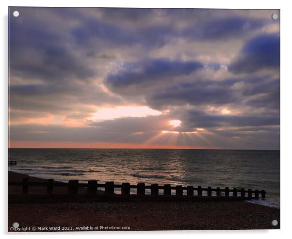 Winter Coastal Sunrise. Acrylic by Mark Ward