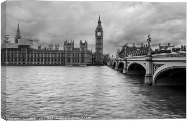 Landscape black and white Canvas Print by Holly Burgess