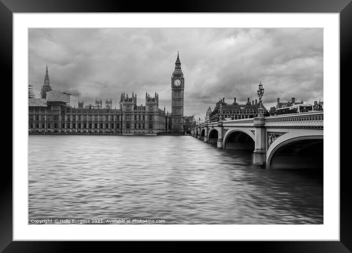 Landscape black and white Framed Mounted Print by Holly Burgess